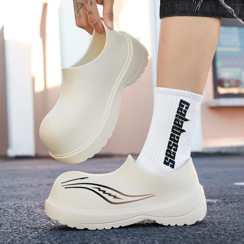 

2026 Summer New Couple Water Shoes Rain Boots Outdoor Waterproof Chef Shoes Big Head Rain Shoes Derby Shoes