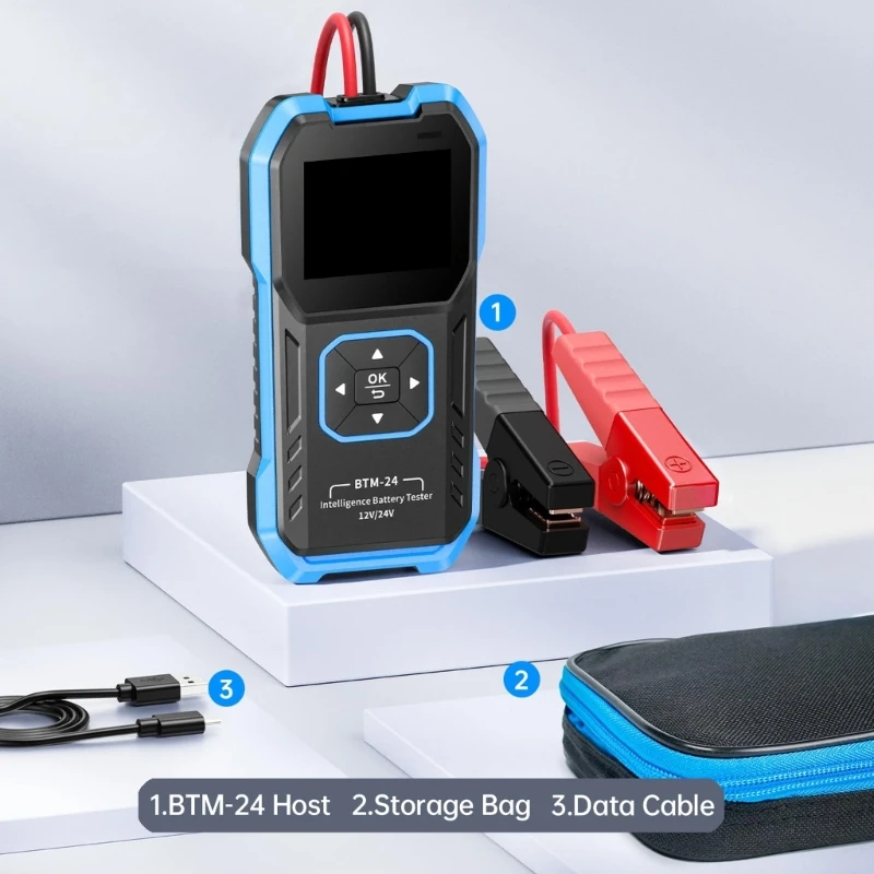 Reliable 12V 24V Car Electricity Meter Measuring Power Capacity Condition With Load Check Function high quality