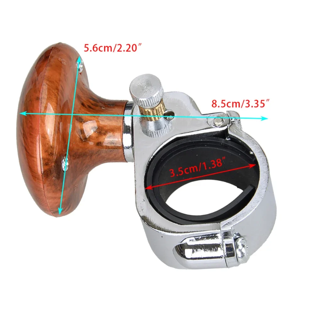 Universal Car Truck Steering Wheel Aid Handle Power Assister Spinner Knob Ball Wood Grain