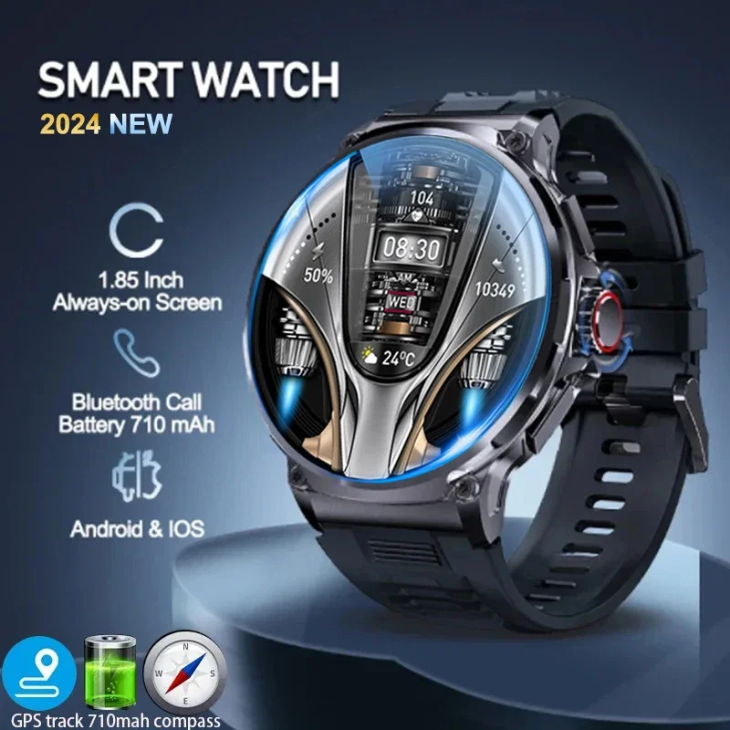 2024 New 1.85-Inch Ultra HD Smartwatch, GPS Track, HD Bluetooth Call; 710 Mah Large Battery 400+Dial, Suitable For Huawei Xiaomi