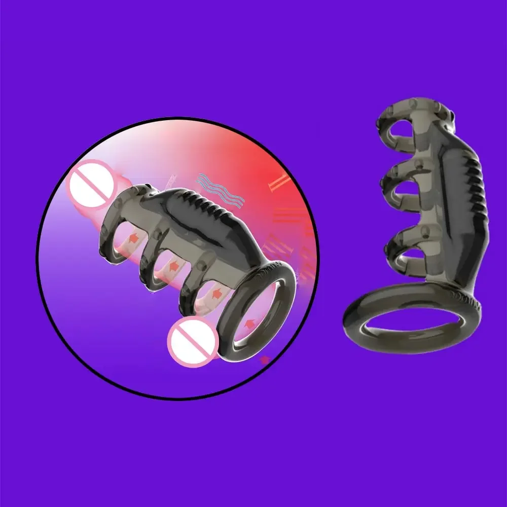 Sex Toys para homens e mulheres, Hand Free, Sucking Pro, Soft Penies Rings, Penis Cover, Vibrator Figure, Cinsel Set, Cage Massers