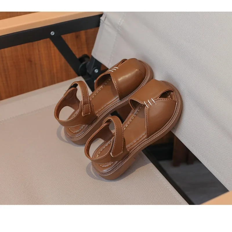 

Children's Casual Shoes with Fashionable Color Blends Flat Heel Summer Lightweight Soft Sole Anti-slip Toe Cap Cool Sandals