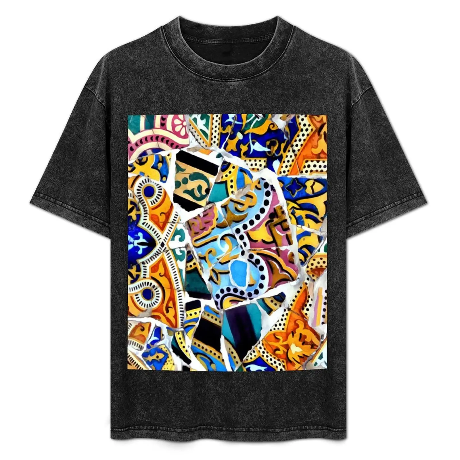 

Gaudi Barselona mosaic T-Shirt anime figures sports fans shirts graphic tee oversized t shirt designer t shirt men