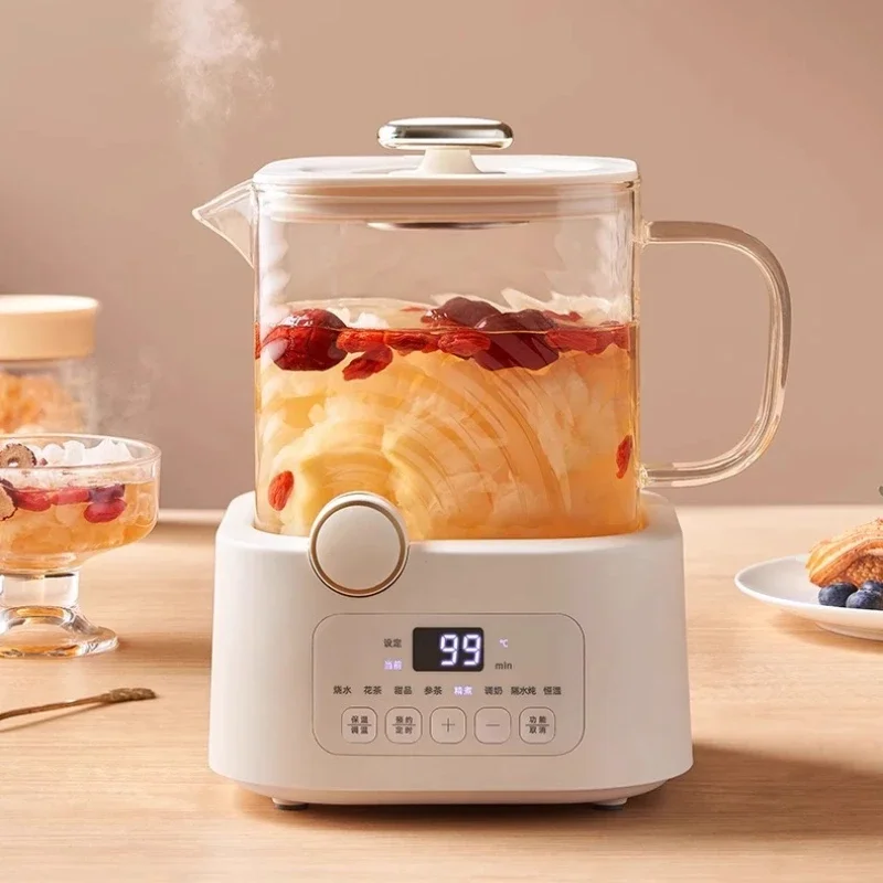 Full glass health pot maker, multi-functional stewing small office electric pottery flower teapot