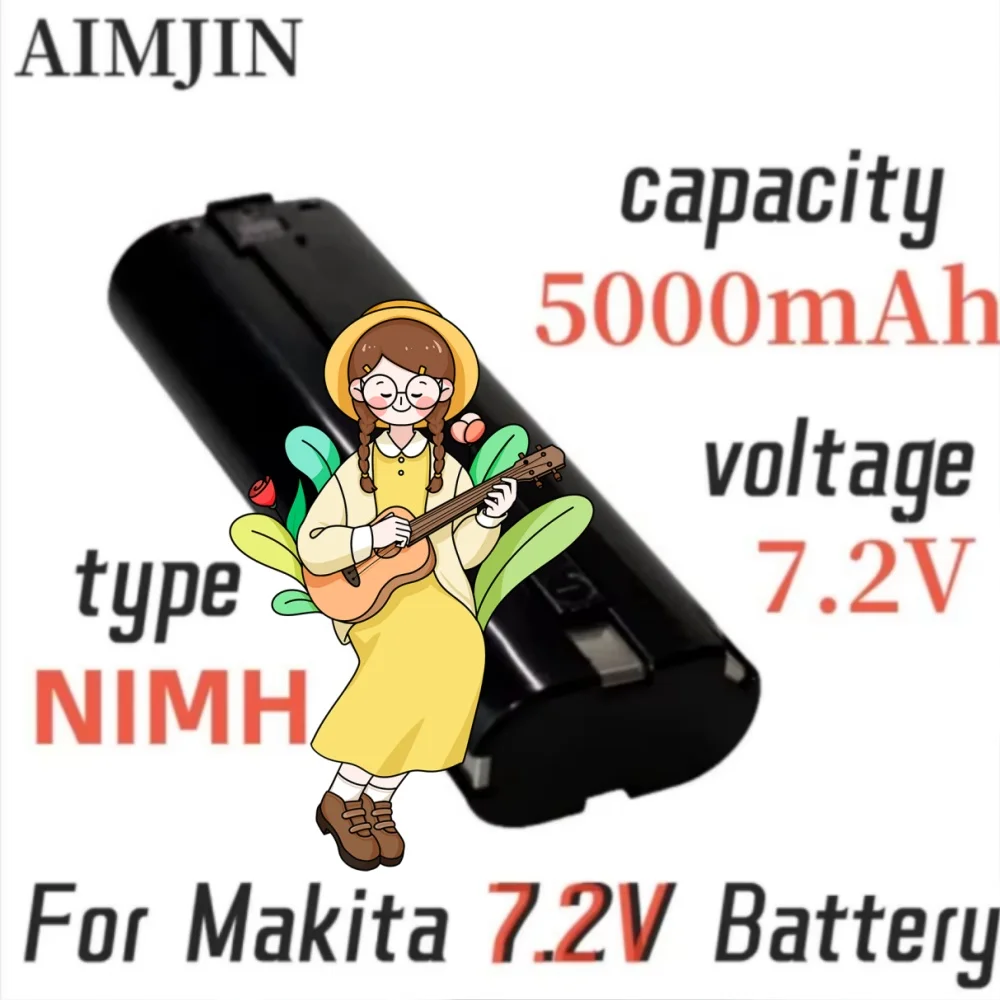 For Makita 7.2V Ni-MH Replacement Battery Compatible with  7000 7002 7033 191679-9 192695-4 632002-4 632003-2 3.0/4.0/5.0Ah