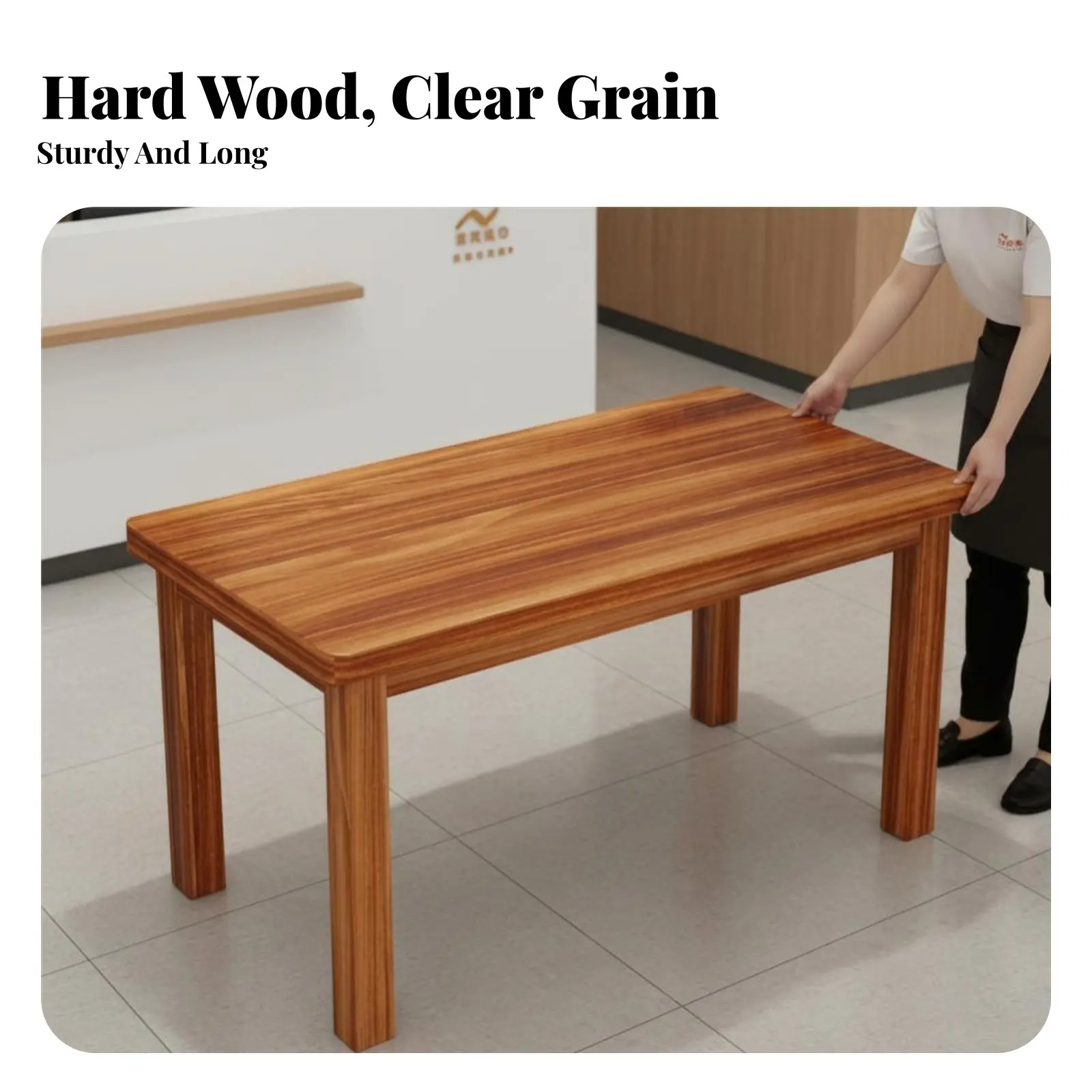 

Wooden Eatery Table and Stool Set Long-Lasting Professional Furniture Space-Saving Minimalist Design for Restaurant Owners