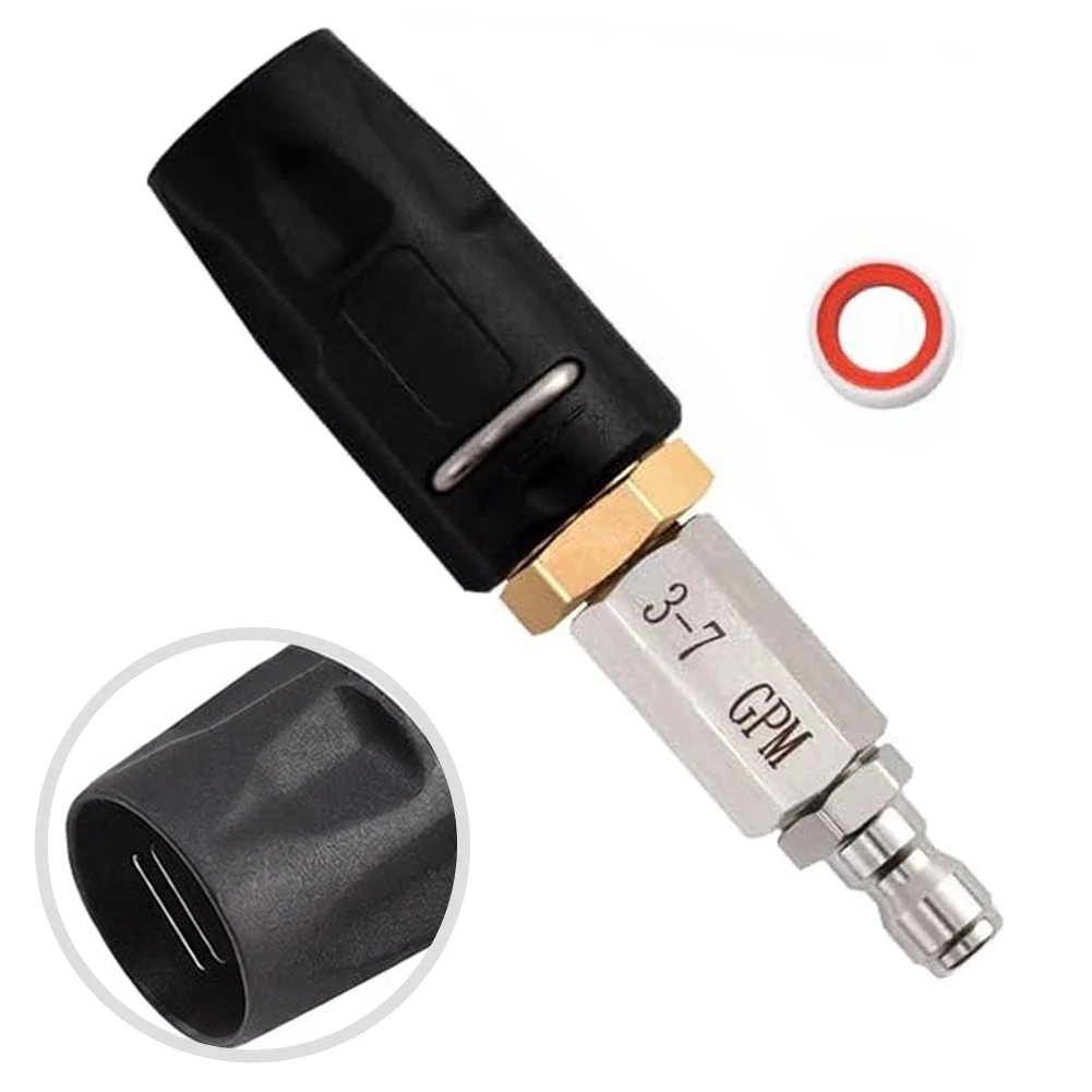 1/4 Inch Quick Connect Adjustable Downstream Nozzle 0-60 Degree Fan Spray 3-7 GPM Copper Stainless Construction
