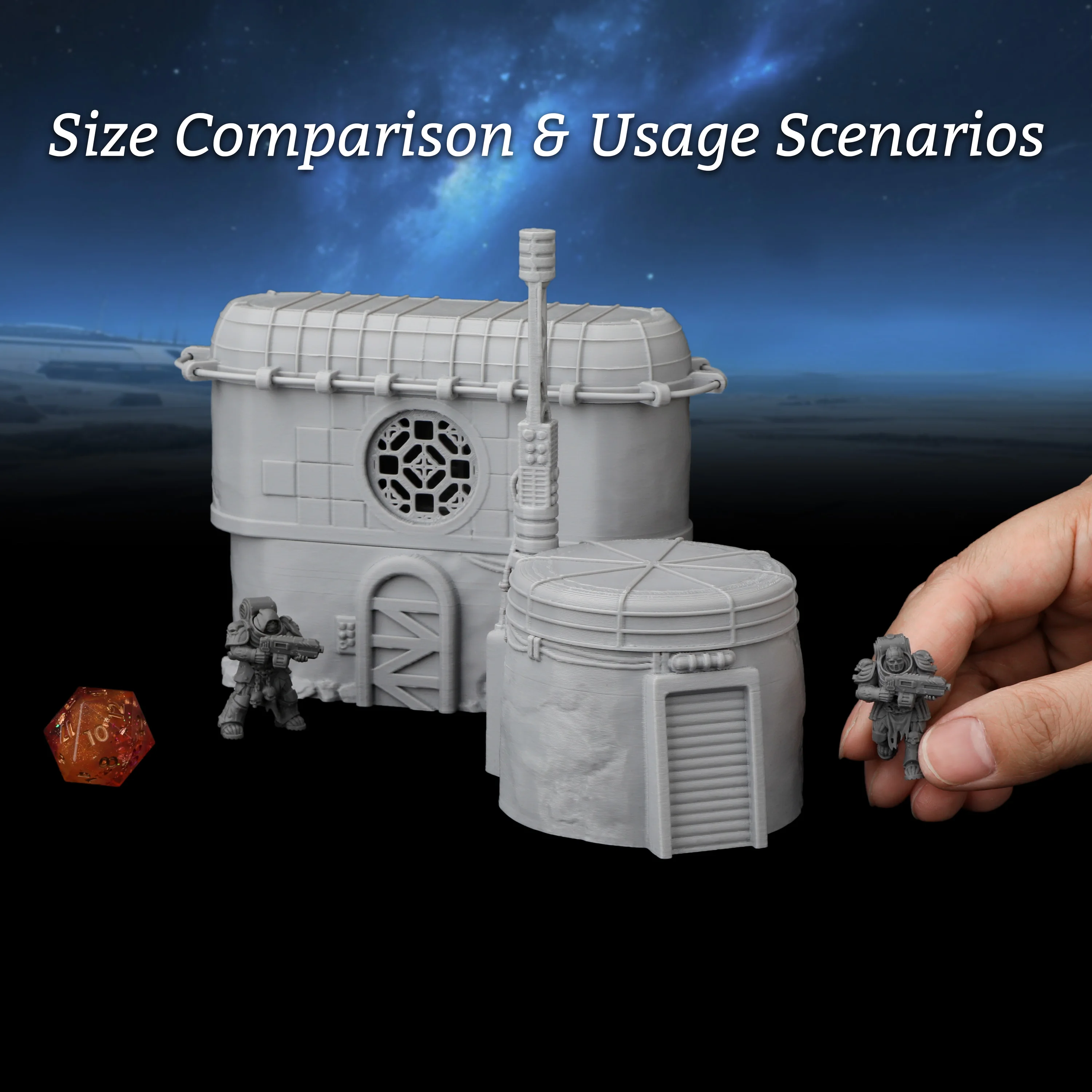 TTRPG Power Relay Station Terrain – Sci-Fi Outpost Building for RPG Missions and Futuristic Tabletop Map Setups