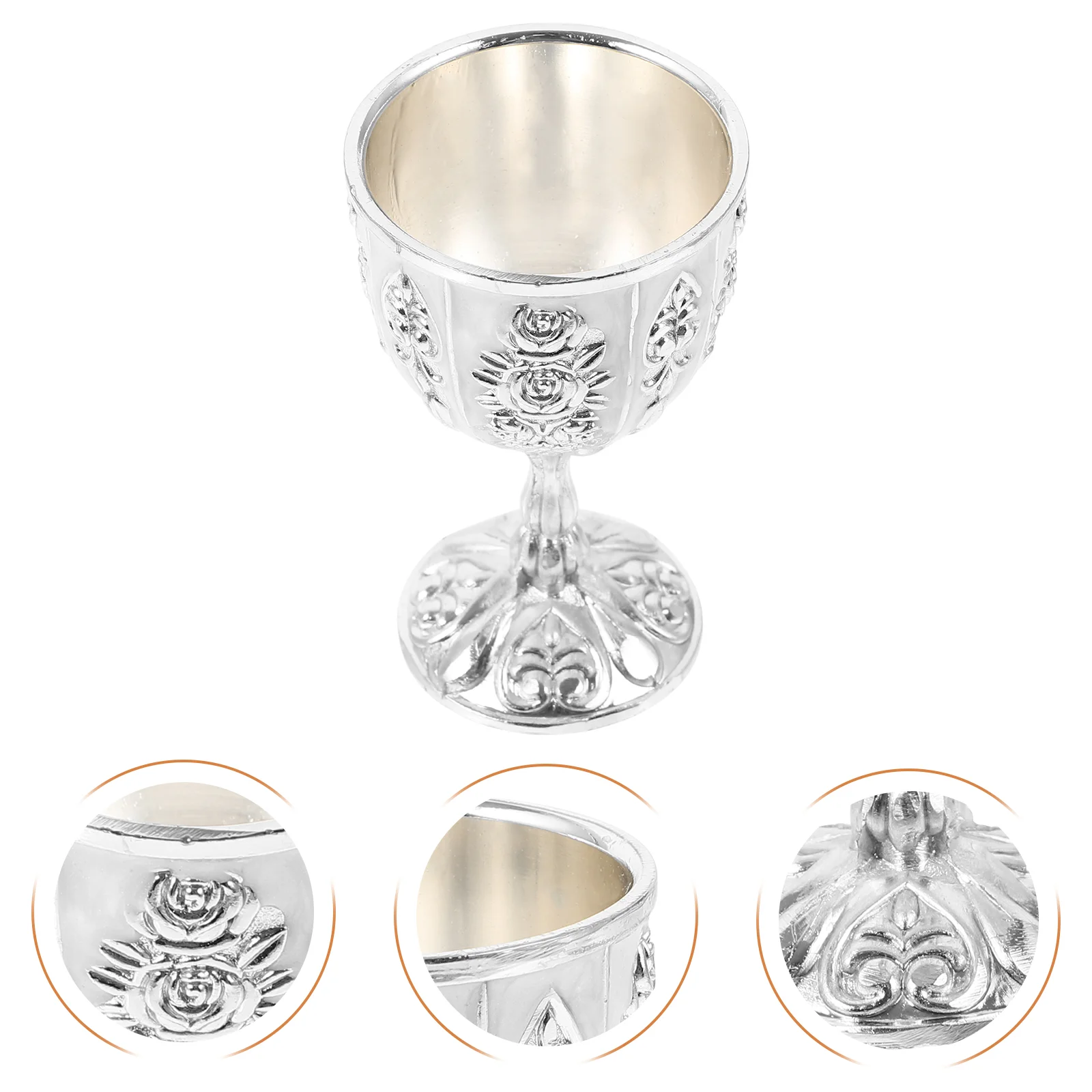 

Royal Goblet Glasses European High-end Cocktail Style Cup Silver Chalice Zinc Alloy Metal