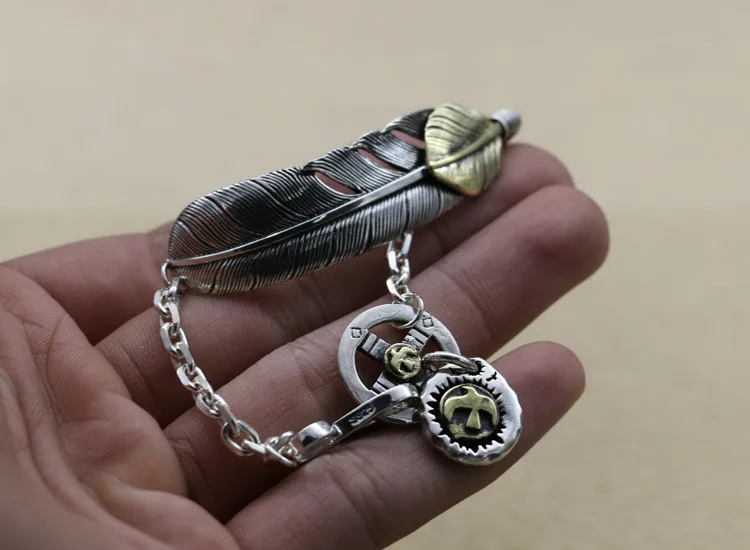 Pulsera de plata de ley S925 para hombre, accesorio de tendencia personalizado, tocado creativo, tailandesa, característica japonesa