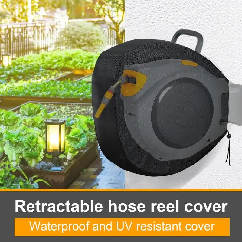 Tampa isolada para mangueira de jardim, montado na parede, resistente a UV, impermeável, retrátil, carretel de mangueira de água