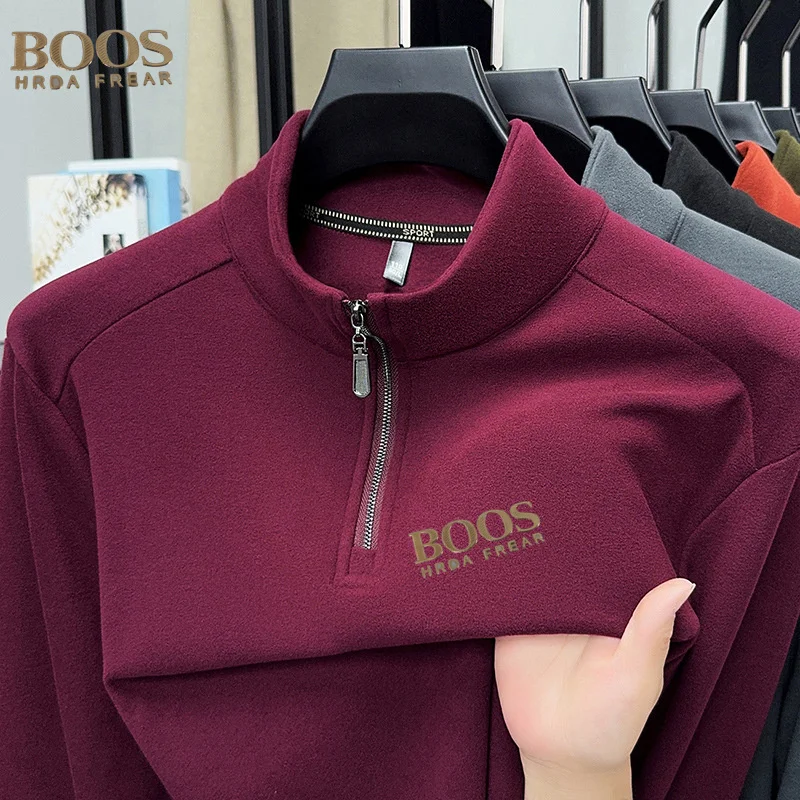 

Men's long-sleeved T-shirt new autumn stylefleece sweatshirt casual and comfortable T-shirt for middle-aged and