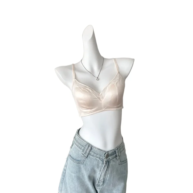 Satin Ultra-thin French Bra Soft Steel Ring Large Breast KUCLUT Gather Shape Anti-sagging Wear S-XL  Plus Size Women Bra