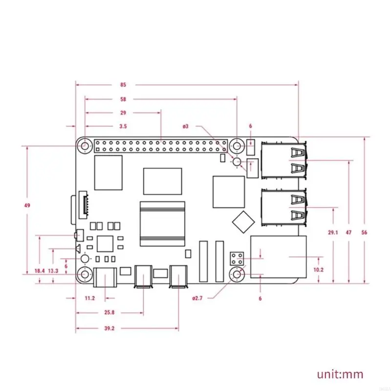 96BA para RPI 5 8G BCM2712 arranque 5V 5A Suministro alimentación para construir mini PC/consola