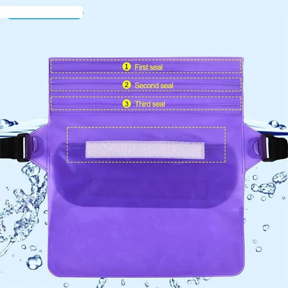 Transparent Waterproof Waist Bag 3 Layer Protection Large Capacity Underwater Mobile Phone Bag Adjustable Multi-Layer Seal