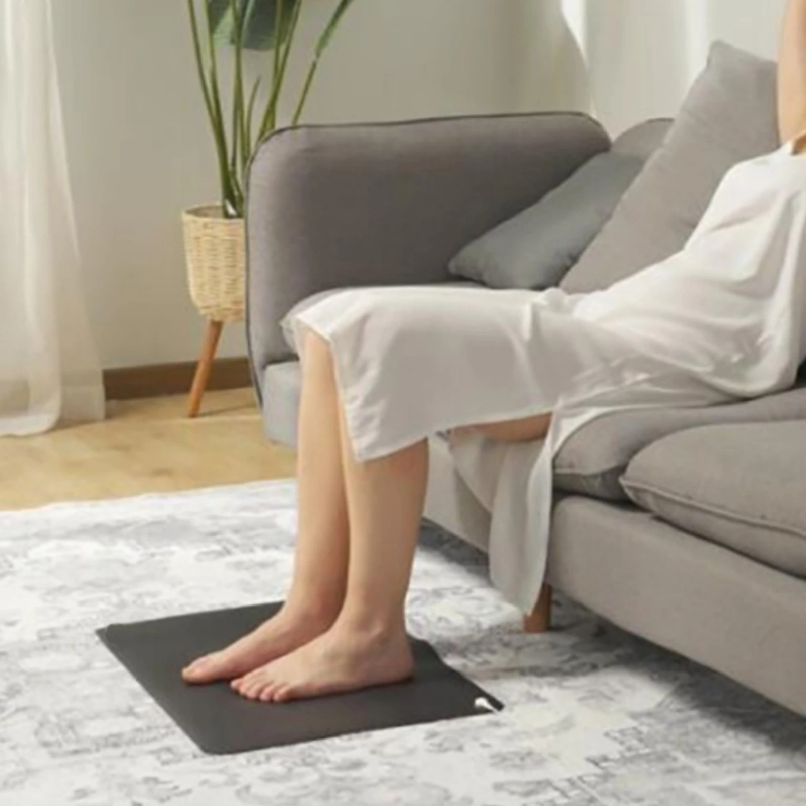 Grounding Exercise Mat Compact Grounding Mat with Cord Pad Portable Rectangular for Yogis, Meditation, Stretching