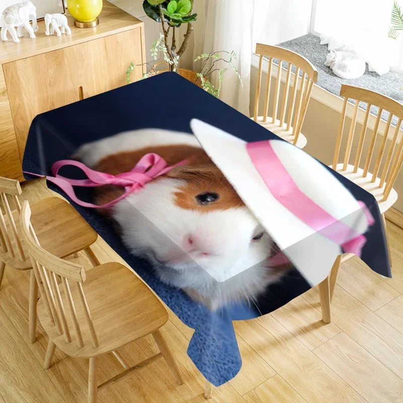 

New Arrival Guinea Pig Tablecloth Washable Cloth Thicken Oxford Rectangular Table Cloth for Wedding 140X250cm