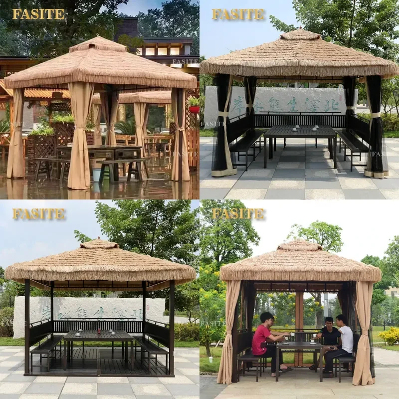 For Outdoor Gazebo Villa Courtyard Garden Agritainment Yard Straw Shed Chalet Thatch Pavilion Natural Waterproof Durable