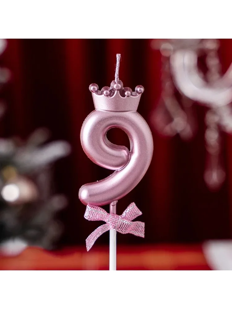 Rosa Digitale Kerzen 0-9 Zahlen Geburtstagskerzen Kuchendekoration Baby-Shower Jubiläumstag Kucheneinlage Deko-Zubehör