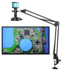 48MP 2K 4K 1080P HDMI USB Videocamera per microscopio industriale Zoom 130X Messa a fuoco lunga Vista grande Obiettivo con attacco C per riparazione saldatura