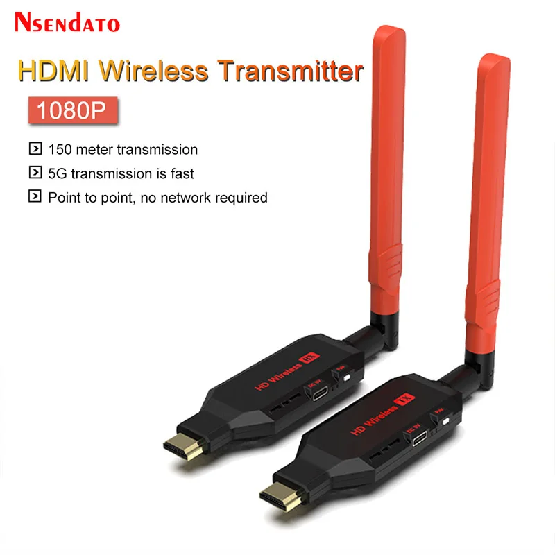 1080P 150m 100M Wireless HDMI Display TV Stick Extender 1 TX to 4 RX HDMI Wireless Video Transmitter Receiver for PS4 PC to TV