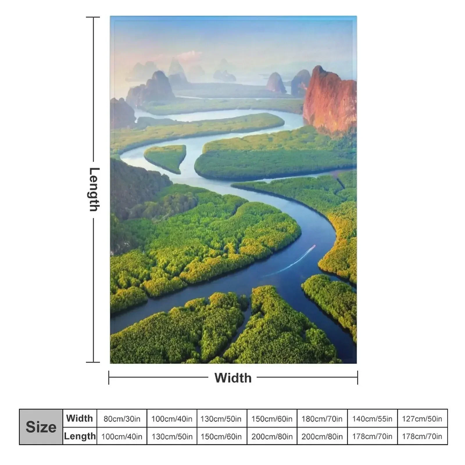Aerial view of Phang-Nga-bay in Thailand - drone Throw Blanket couch cozy soft plush fuzzy picnic outdoor blanket