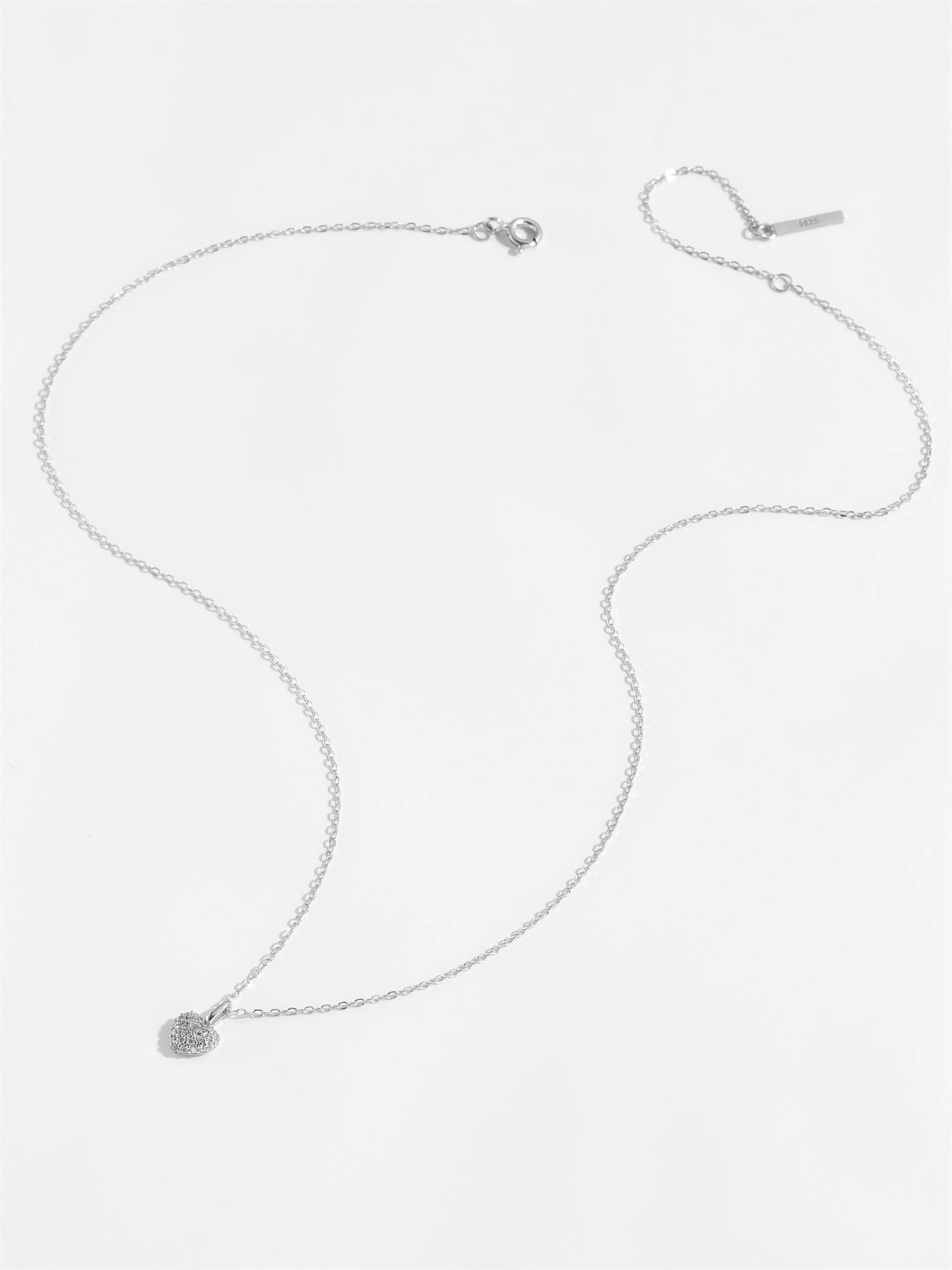 DPLAOPA 925 Sterling Silver Gold Love Heart Pendant Full Zircon Charm Long Chain Necklace 2024 Women Luxury Fine Jewelry — zdjęcie 4