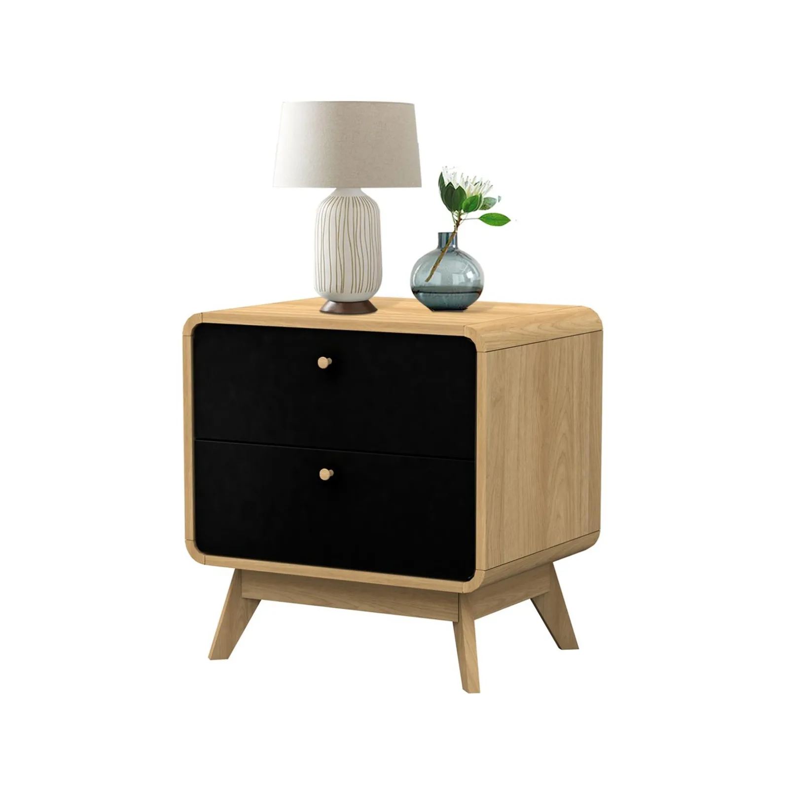 US RealRooms Leva Scandinavian Style 2 Drawer Nightstand, Multiple Colors 2