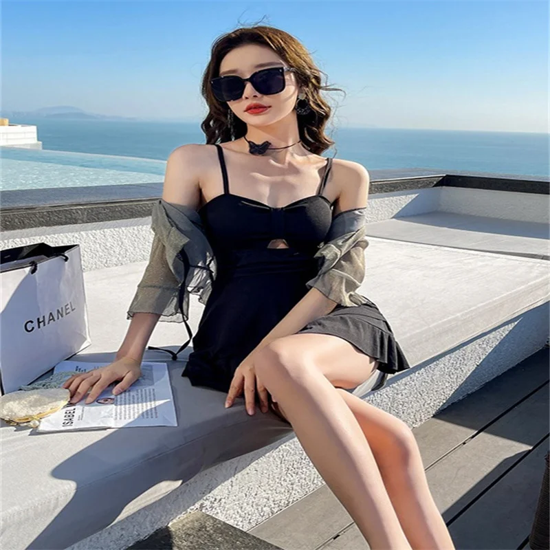 여성용 원피스 수영복 슬림 배 커버 따뜻한 봄 호텔 수영복 보수적이고 세련된 섹시한 디자인