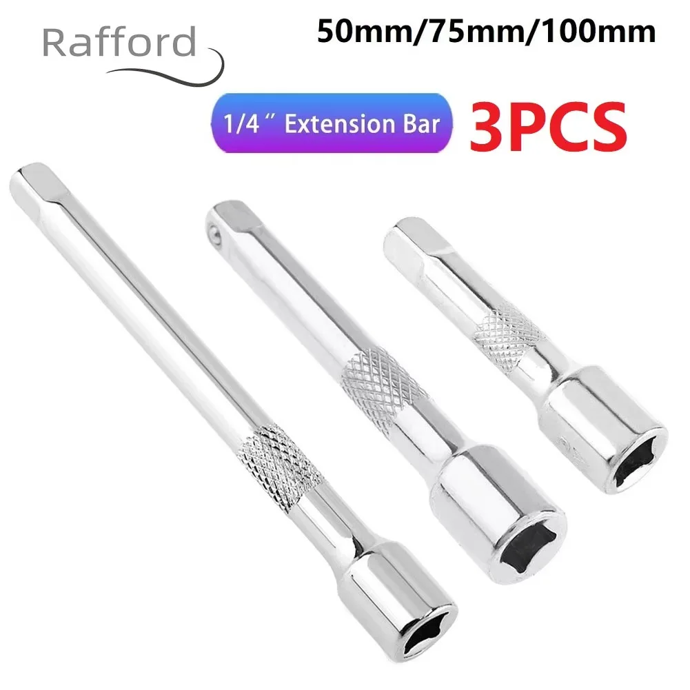 3 pz 1/4 Pollice Chiave A Cricchetto Barra di Prolunga 50/75/100mm Lunga Barra Manicotto Sterzo Biella Presa Extender strumento manuale