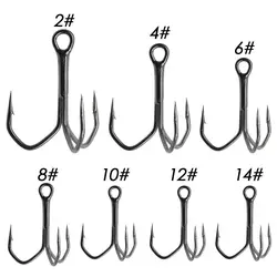10Pcs Anti-rust Ahite Nickel Super Sharp Fishhooks Treble Fishing Hooks High Carbon Steel Matte Tin Hooks Fishing Tackle