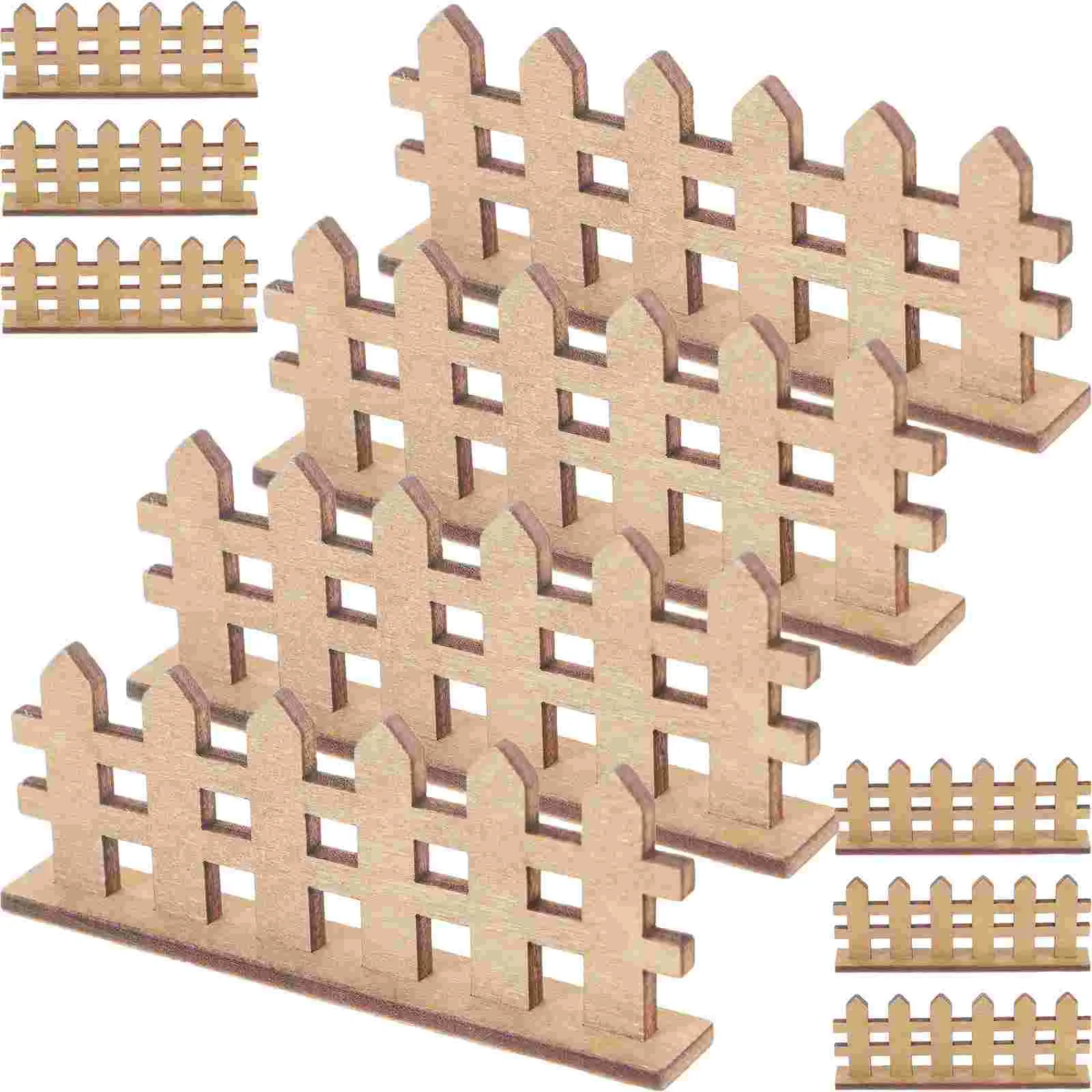 Dollhouse Fence Scene Mini Ornament Micro Landscape Decor Decorative for Prop Miniature Wooden Fences
