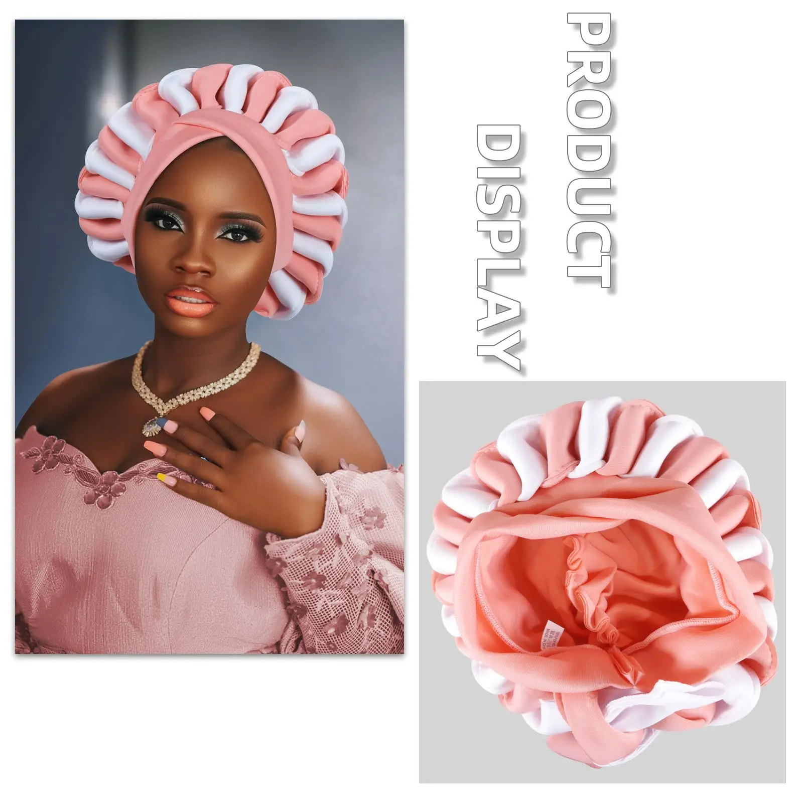 

Turban Cap for Women African Headtie Autogele Female Head Wrap Muslim Hijab Nigerian Wedding Geles Bonnet Hat Already Made Scarf