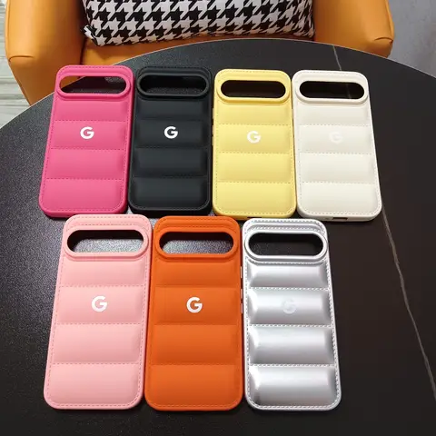 For Google Pixel 10 Pro 9a 9Pro 8 8Pro 7 7a 6 6a 6Pro 5 4 3 5A 4A 3A XL Soft Case Solid Color Liquid Silicone Down Jacket Case