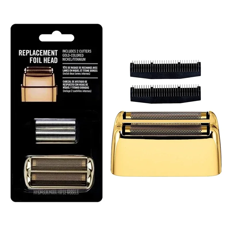 Replacement Foil and Cutters for BaBylissPRO Barberology FXFS2 Double Foil Electric Shaver,Replacement Head,Gold