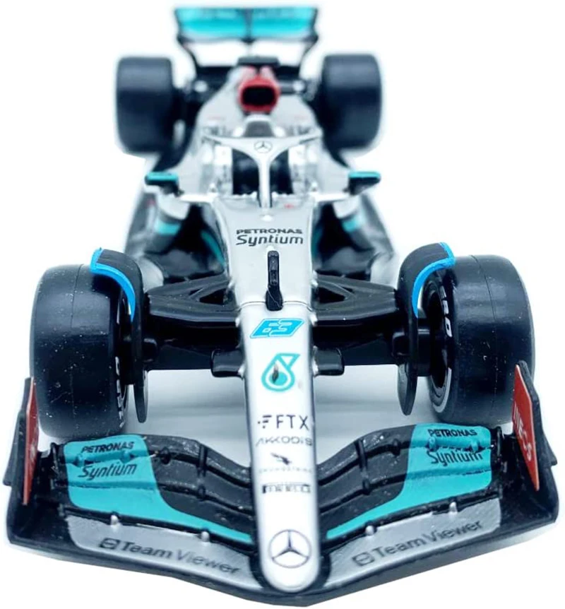 Bburago 2022 F1 Mercedes Benz-AMG W13 Racing Cars #44 Hamilton #63 Russell 1:43 Alloy Luxury Car Model Toys Gifts For Children