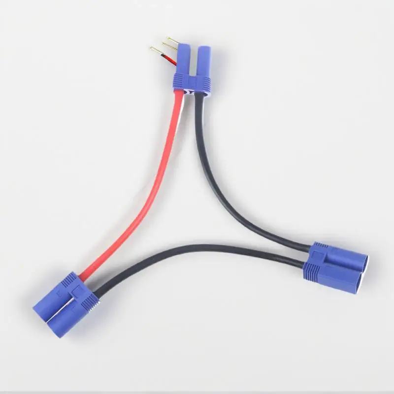 Cabo conector de bateria paralela especializado EC5 - Extensão dupla Y / O de silicone 12AWG para grupos Rc