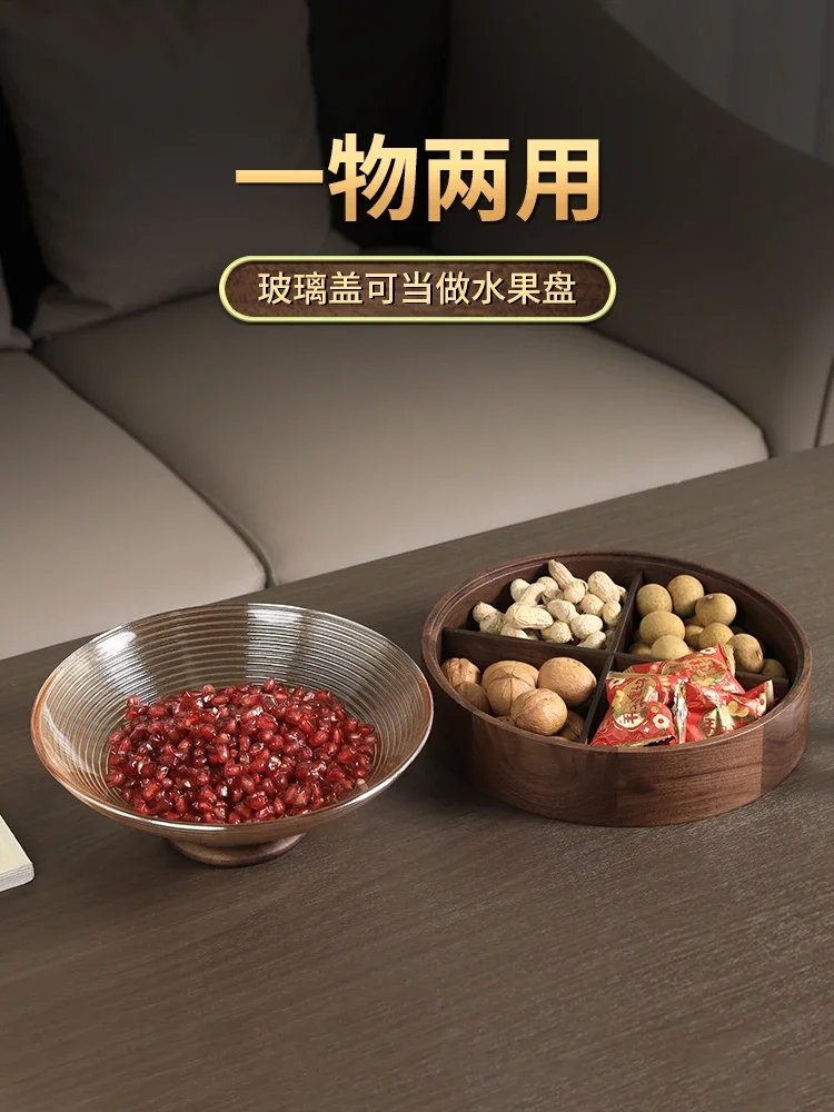 High-end dried fruit box, candy box, snack living room home exquisite, light luxury grid storage box, nut high-end fruit plate