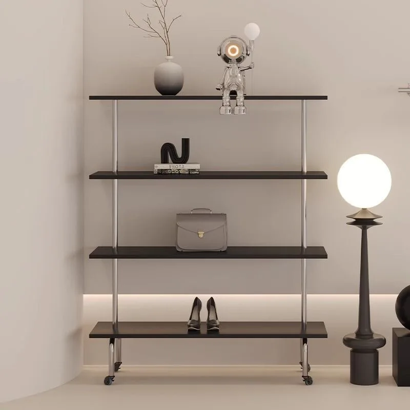 Shoes Display Rack Mobile Pulley Bag Rack Women's Multi-layer Floor Display Rack
