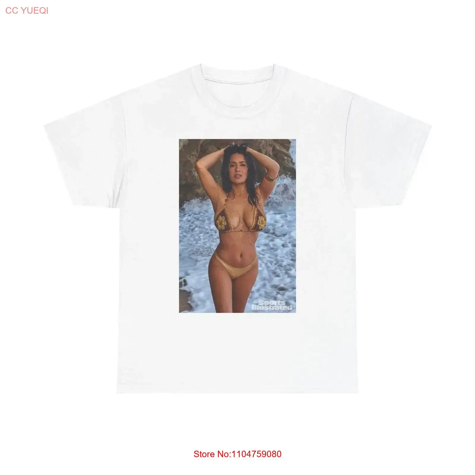 Salma Hayek Bikini T Shirt NEW Heavy Cotton vintage Washed Soft Breathable Slightly streetwear Unisex Top For Everyday Wear