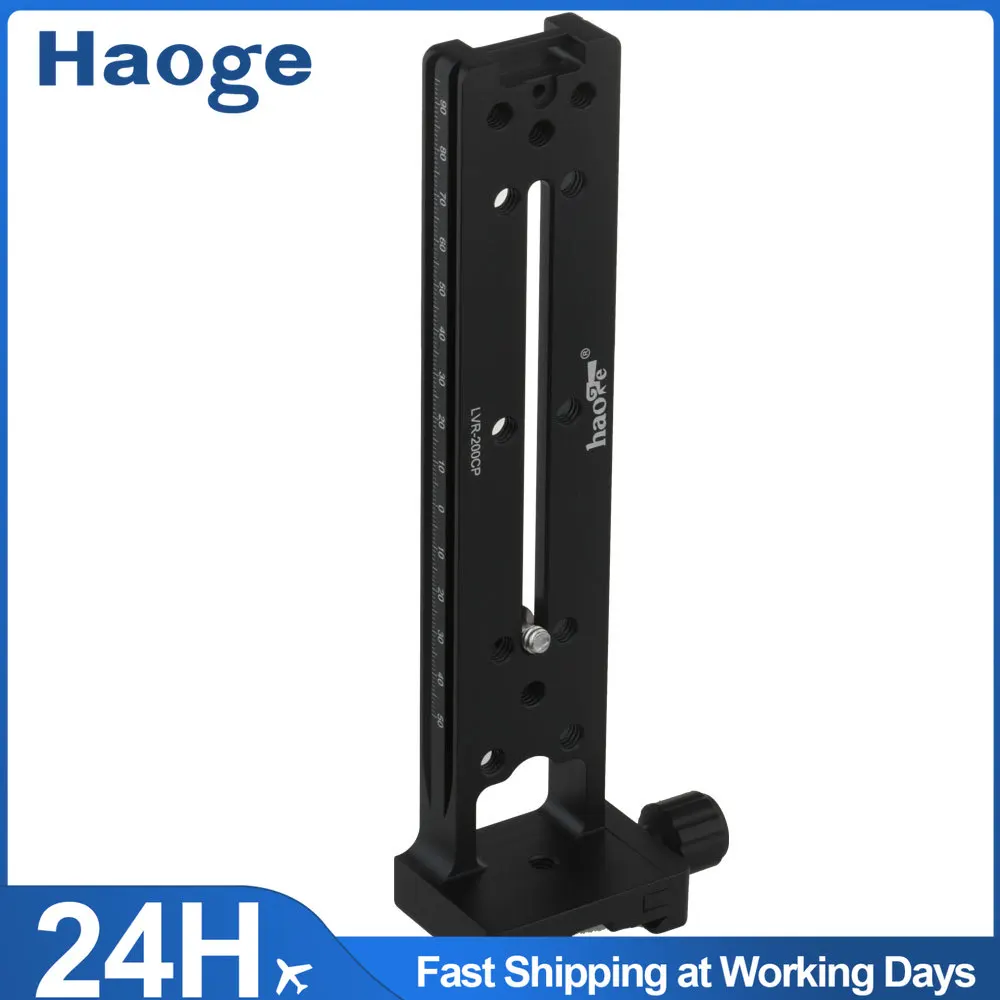 Haoge 200mm Dual Dovetails Nodal Slide Vertical Rail with 90 Degree Quick Release Clamp Compatible with Arca-Swiss SUNWAYFOTO