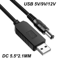 USB DC 5V To DC 12V 9V 1A 2.1x5.5mm Male Step-Up Converter Adapter Power Cable For WIFI Router LED strip light by power bank