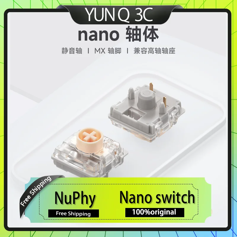 

NuPhy Pink Nano Switch Low-Profile Silent Keyboard Switches Customizable 36 Keys Keyboard Accessories for Gaming And Typing