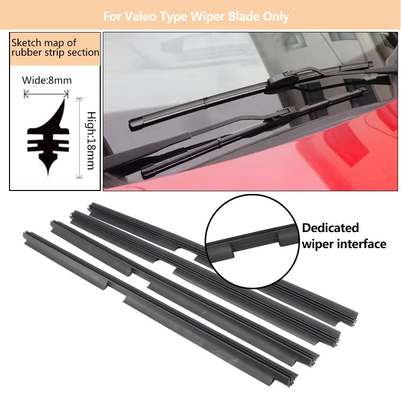 Car Vehicle Insert Rubber strip For Valeo Type Beam Wiper Blade (Refill) 14\