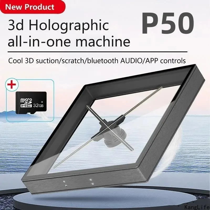 

45/50cm 3D Fan Hologram Projector Integrated Machine Wifi Led Sign Holographic Lamp Player With Cover Advertising Display Light
