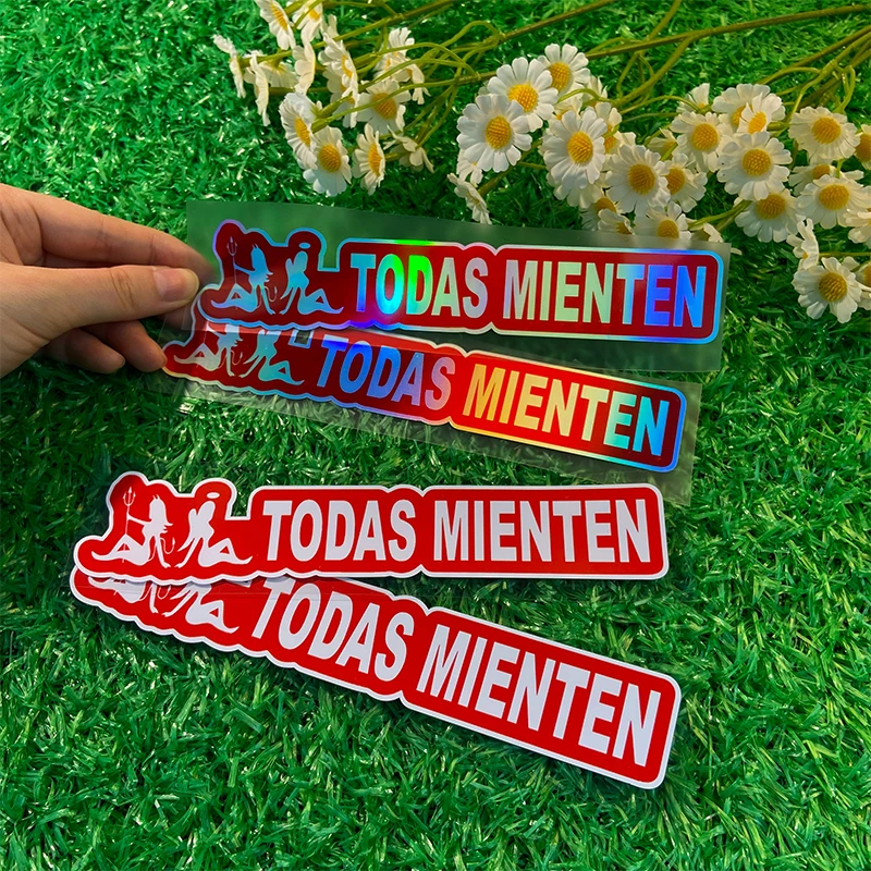 

2 шт., наклейки для мотоцикла TODAS MIENTEN, водонепроницаемые для скутера, топливный бак, шлем, наклейки для электрического велосипеда, украшение в испанском стиле