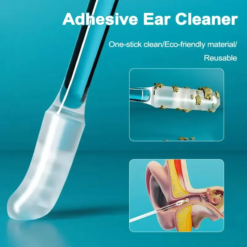 24Pcs Disposable Silicone Ear Wax Remover Sticky Ear Pick for Kids Olders Adult S/L Ear Cleaner Reusable Adhesive Earpick