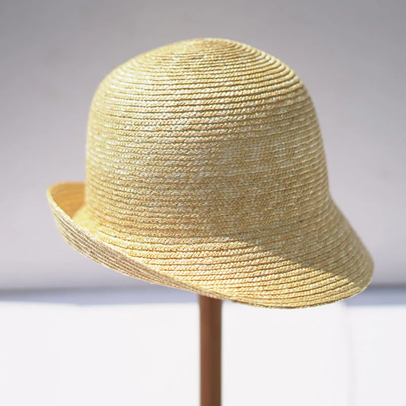 DIY Fine Straw Hats Women Bucket Sun Hat Roll Up Wide brim Summer Hat Kentucky Derby Hat Ladies Beach Hat