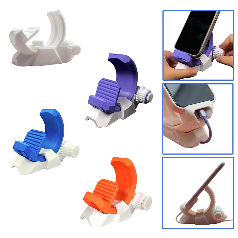 

3D Printed Herringbone Gear Phone Stand, Universal Phone Holder, Universal Phone Holder, Adjustable Gear Desktop Phone Holder