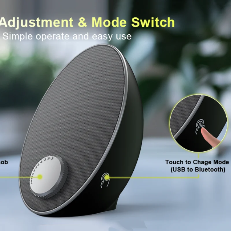 

Мощные минималистичные компьютерные Bluetooth-динамики для настольных ПК, USB-проводной стерео сабвуфер с сенсорным проводом, настольный звуковой ящик